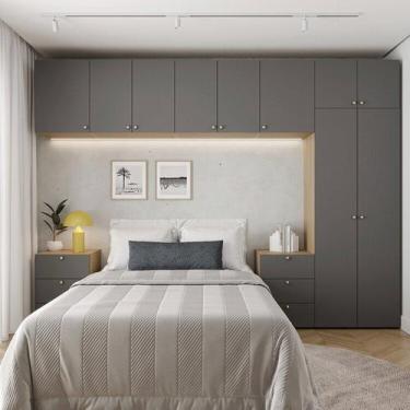 Imagem de Guarda Roupa 8 Módulos 10 Portas 6 Gavetas Frame CabeCasa MadeiraOrigi