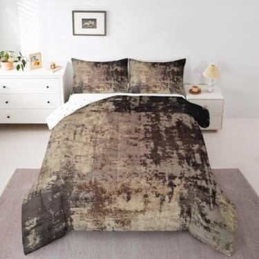 Imagem de Feelyou Conjunto de edredom infantil abstrato, marrom, moderno, mármore, estético, retrô, aquarela, para decoração de quarto de crianças, meninos, meninas, microfibra ultramacia