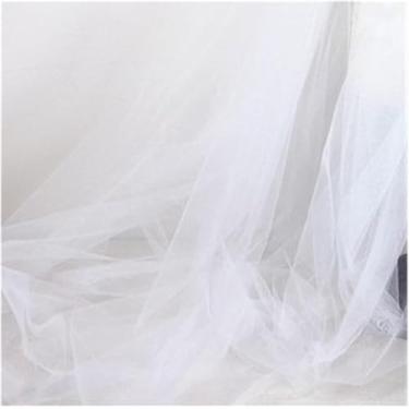 Imagem de Rolo De Fio De Malha Luz Gaze Nevoeiro Tecido De Malha Macio Delicado Cor Pura Fio De Renda Para Diy Fundo Véu Vestido De Noiva Fada Decoração De Tule, Bleach, L 200CM x W 160CM