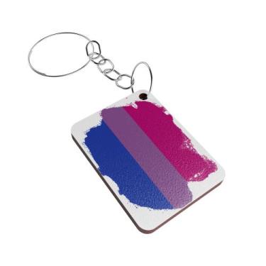 Imagem de Kit 25 LGBT Chaveiros MDF Lembrancinhas - Deliparts, Bandeira Bissexua
