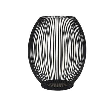 Imagem de Centro de Mesa Candelabro Lanterna Negra Ornamentos de Arte em Ferro Retrô Vela Natal Romântica Adereços Tiro para Jantar(Grande)