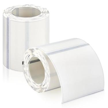 Imagem de MAYJOYDIY 300 folhas retangulares transparentes etiqueta térmica 5 cm autoadesivo transparente à prova d'água para códigos de barras, etiqueta de nome, etiquetas de design de logotipo DIY, código de