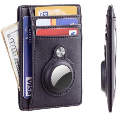 Imagem de Carteira porta-cartões para Airtag RFID Security Black - Lightbek Offi