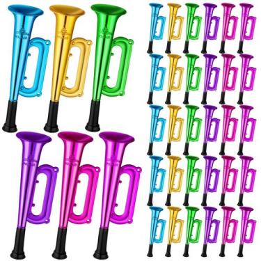 Imagem de Trompete de plástico Noise Makers Deekin para crianças, 15 cm, 36 unid