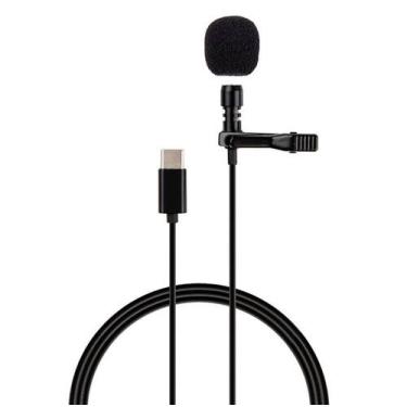 Imagem de Microfone Lapela omni,USB tipo C p/ Smartphone,Tablet,computador,c/ Ba