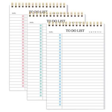 Imagem de Bloco de notas, pacote com 3, agenda diária, tamanho A5 com capa imper