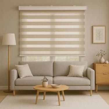 Imagem de Persiana Zebra Smart 38mm Motorizável 180larg x160alt Linho Creme - De