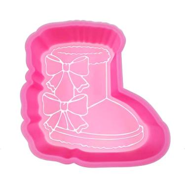 Imagem de (Design 300 opcionais) MUBYOK M540 Laço de Natal Coquete em bota chique Molde Freshie de silicone para assar contas aromáticas suprimentos de carro Freshie