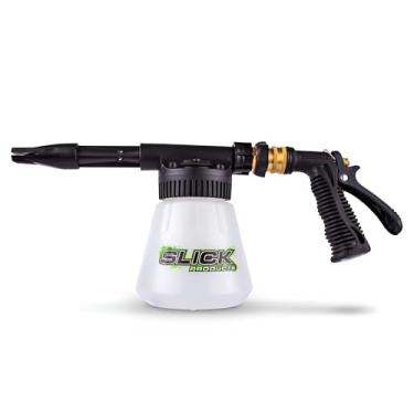Imagem de Slick Products Pistola de espuma para mangueira de jardim – Lançador de espuma de sabão com mostrador ajustável e liberação rápida | Tanque de 946 ml para carros, caminhões, motocicletas, ATVs, UTVs