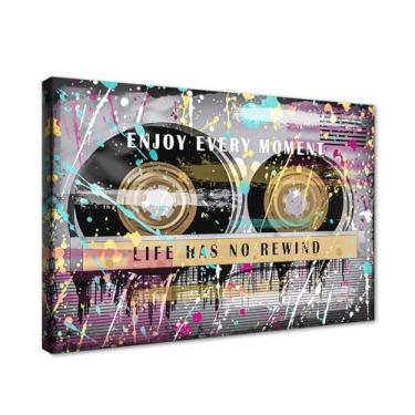 Imagem de Novatique Fita cassete arte de parede inspiradora escritório tela arte de parede arte de rua grafite cartazes impressão fita citações vida arte arte para escritório quarto, 30,5 x 40,6 cm