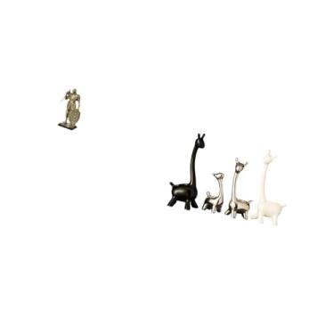 Imagem de Fenteer Estatueta de Resina de Arte Nórdica, Cavaleiro E Girafa de Cerâmica, Estátua Abstrata, Moderna, Escultura, Ornamento para Mesa, Armário, Mesa de Escri