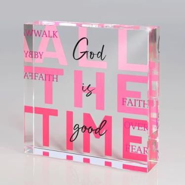 Imagem de Decoração de acrílico cristã, presentes religiosos de Jesus para mulheres, placa de versículo bíblico para encorajamento e oração, decoração de mesa de escritório em casa espiritual inspiradora para