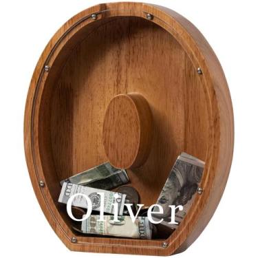 Imagem de Letra infantil de madeira carregada de cofrinho grande com iniciais - 