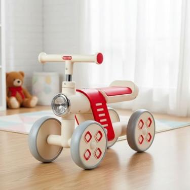 Imagem de Mini Bike Infantil de Equilíbrio 4 Rodas Vermelha – Bicicleta Sem Pedal para Crianças, Estável e Segura, Luzes Divertidas, Desenvolvimento de Coordenação e Equilíbrio