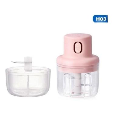 Imagem de Moedor Processador De Alho Elétrico 250ml Recarregável Usb Cor Rosa 11
