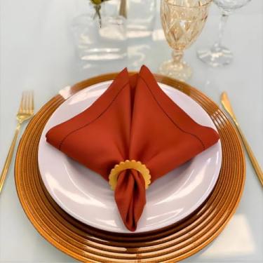 Imagem de Kit Guardanapo De Tecido Para Mesa Posta Ponto Ajour (2, Terracota)
