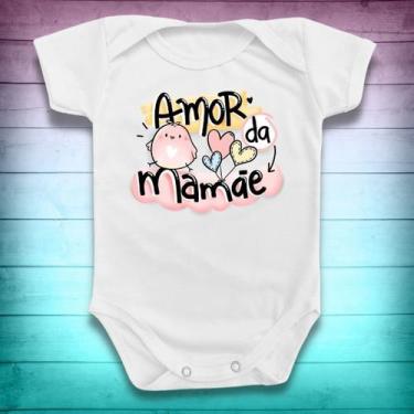Imagem de Body Bebê Amor Mamãe Menina Rosa Roupinha Gestante Presente - Borizinh