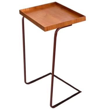 Imagem de Mesa De Apoio Slim Sem Vidro Rj Decor Cor Amadeirado