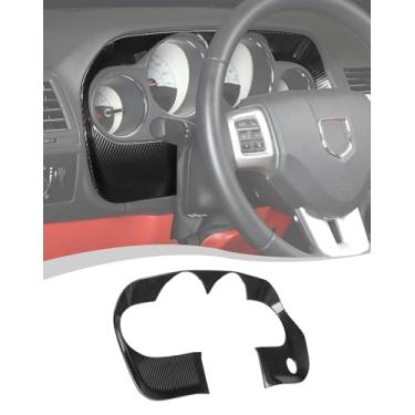 Imagem de Hoolcar Para Dodge Challenger 2009-2014 Console central painel painel acabamento moldura acessórios interiores, fibra de carbono