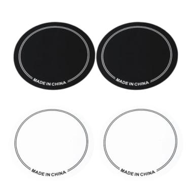 Imagem de Patches de cabeça para Kick Bass Durm, conjunto de remendo de reforço de bumbo autoadesivo - acessórios de percussão de tambor (preto + wihte) (adesivos únicos)