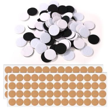 Imagem de 80 peças Undercover para microfone Lav, capa de círculos pegajosos, 40 discos de feltro brancos e 40 discos de feltro pretos com 80 adesivos para ocultar microfones de lapela e acessórios contra ruído