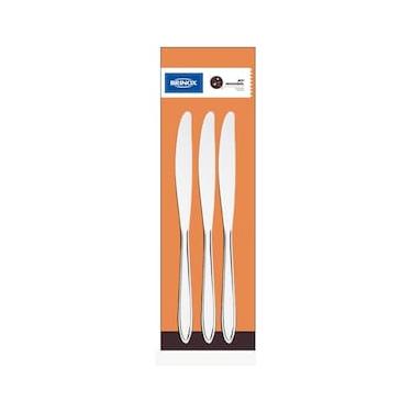Imagem de Jogo Faca de Mesa Brinox Lyon Aço Inox 3 Peças Aço Inox Polido com Friso