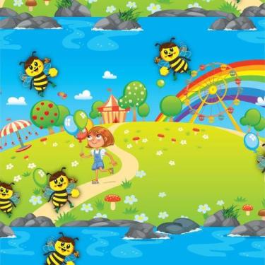 Imagem de Papel Presente Bobina Couchê 60CM MOD.136 Abelinha 100 Metros - Gessel