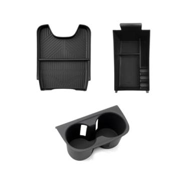 Imagem de BIBIBO Pacote com 3 para Honda HRV 2026 Organizador de console central 2026 Honda HRV (LX/Sport/EX-L) Suporte de copo e bandeja organizadora de apoio de braço + bandeja de inserção intermediária 2026