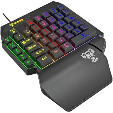 Imagem de Teclado Gamer Single Hand um Mão RGB AntiGosting Ergonomico Ideal para jogos