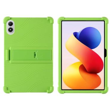 Imagem de QYiiD Capa para Xiaomi Redmi Pad 2 Pro 12,1 polegadas 2025, capa dobrável de silicone leve para crianças, proteção contra choque macio, verde