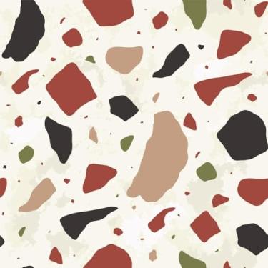 Imagem de Quadro Decorativo Estampa Terrazzo Abstrato Colorido para Parede Moderno 40x40cm