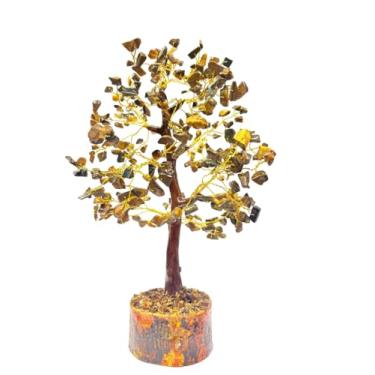 Imagem de Vastu Handicrafts Árvore natural dos sete chacras com cristais de olho de tigre – força, proteção e alinhamento de energia | Decoração de casa, caixa de árvore de pedras preciosas