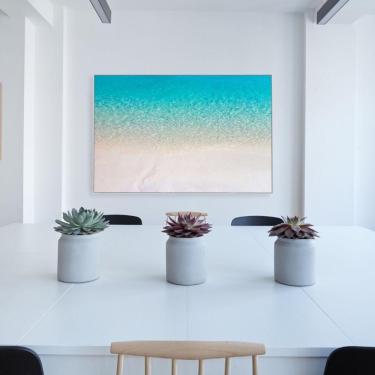 Imagem de Quadro Mar Claro 60x40 Cm Adesivo Fotográfico