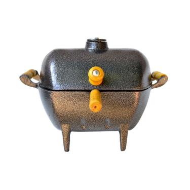 Imagem de Churrasqueira Alumínio Fundido Craqueada Preta Bafo 29x23cm