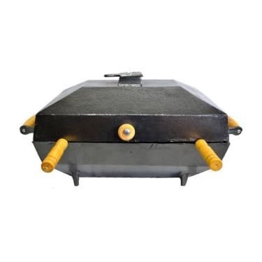 Imagem de Churrasqueira Alumínio Fundido Craqueada Preta Bafo 40x25cm