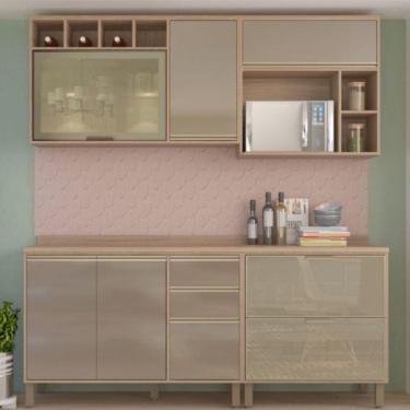 Imagem de Cozinha Modulada 4 Peças Sem Tampo Yara Luciane Vanilla-grafite