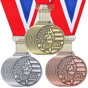Imagem de Cunno Medalhas de Dia de Campo de 5 cm para Prêmios Ouro Prata Bronze Vencedor Incentiva Participação em Equipes para Adultos Troféu Prêmio Presente Competições Esportes Formatura Festa Presente