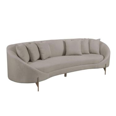 Imagem de Sofá Orgânico Cardo 2,82m Em Linho Com Pés De Metal Cor Bege Claro 2372