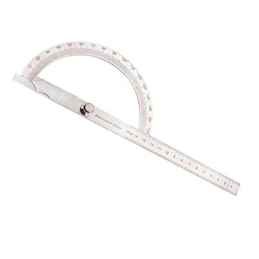 Imagem de Régua quadrada de transferidor de aço inoxidável de alta precisão de 15 cm - durabilidade e versatilidade para marcenaria e aplicações mecânicas