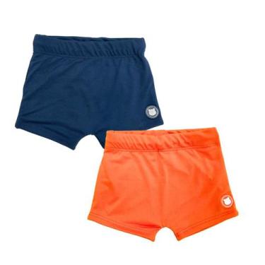 Imagem de Kit 2 Sungas Boxer Lisas com Cordão Verão Praia Piscina Verão Sunga Bo