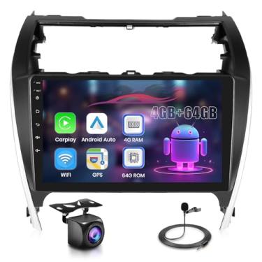 Imagem de Upriding 【8 núcleos 4 + 64 G】 Rádio automotivo Android para Toyota Camry 2012 2013 2014 2014 com tela sensível ao toque estéreo para carro com carplay sem fio, Android Auto, GPS/5G WiFi/DSP/Bluetooth