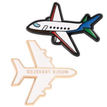 Imagem de Conjunto de pinos de broche Airplane Creative Alloy Aircraft Lapel Pin
