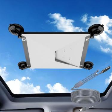 Imagem de Starlink Mini Kit de montagem para carro com mini cabo Starlink 3 em 1 de 5 m – Suporte com ventosa para janelas de carros e tetos solares + cabo de alimentação USB-C/carregador de carro de alta