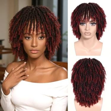 Imagem de Looxey Peruca Curta Dreadlocks Para Homem, Cabelo Trançado De Crochê, Cacheado Afro, Preto, Misto, Vermelho, Natural, Sintético, Festa Diária