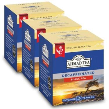 Imagem de Chá Preto Descafeinado Ahmad Tea Kit 3 Caixas De 10 Sachês