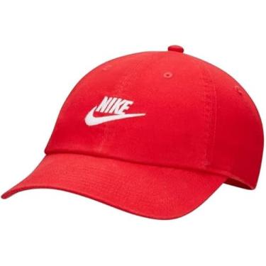 Imagem de Nike Boné Club Swoosh com alça ajustável - unissex (EUA, alfa, pequeno, médio, vermelho H86)