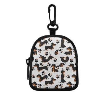 Imagem de Mini porta-moedas portátil para chaves, moedas, fone de ouvido, batom, porta-cartões, organizador de cabos de dados, Estampa de pata Dachshund, P