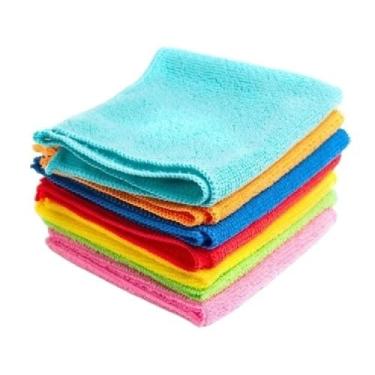 Imagem de Kit 10 Panos de Microfibra 30x30cm Multiuso – Alta Absorção, Anti-Risco, Não Solta Fiapos – Limpeza de Pia, Vidros, Cozinha, Carro e Móveis – Laváveis e Reutilizáveis