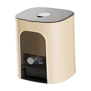 Imagem de IEUDNS Distribuidor de arroz selado Recipiente de grãos Recipiente de armazenamento de arroz Balde de arroz prático para restaurante Despensa Arroz, Bege 5kg