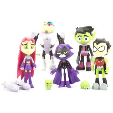 Imagem de Coleção de bonecos Teen Titans Go Beasts x5 - 13cm
